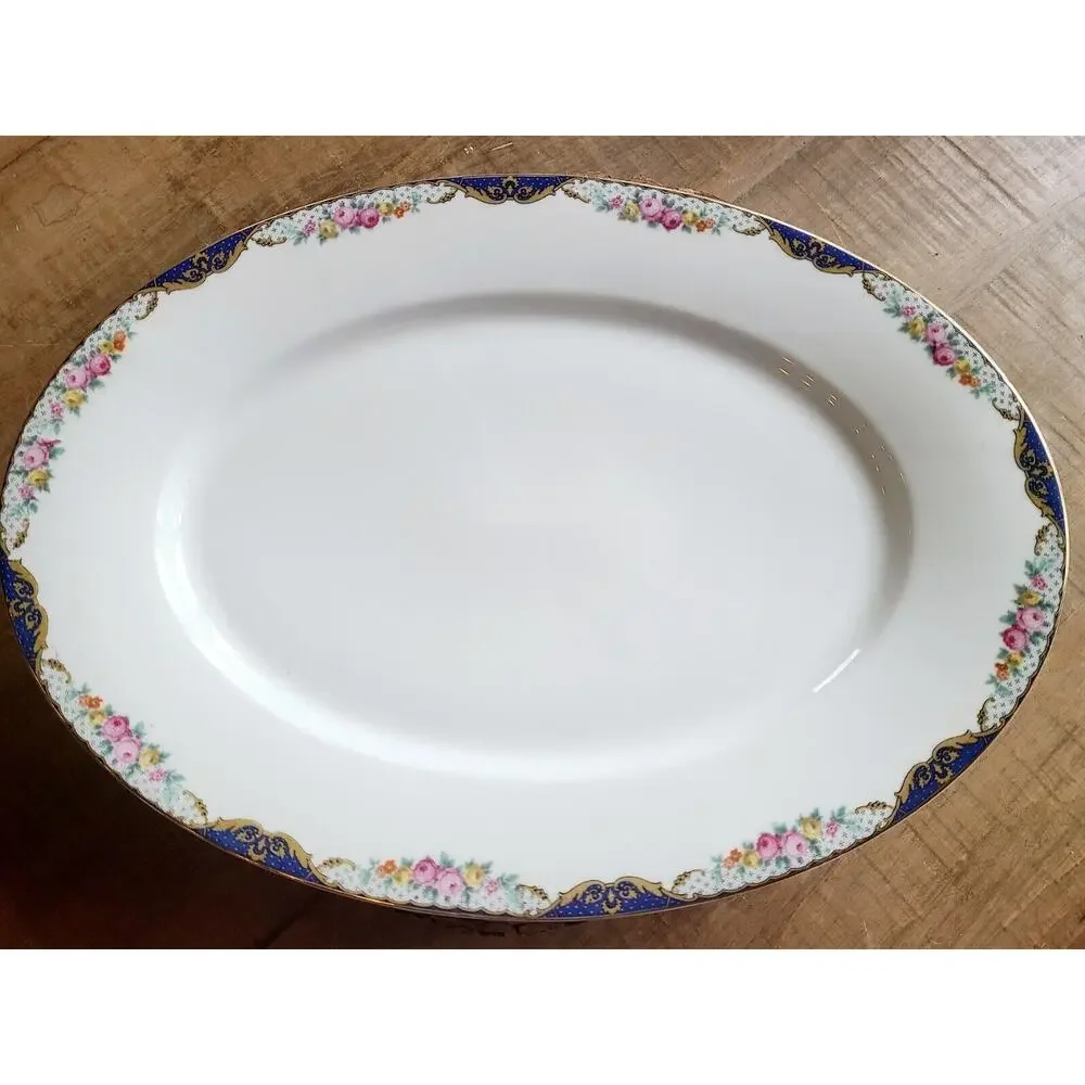 Vintage TK Thun‎ Czechoslovakia Floral Serving Dish Gold Trim China THU55 THUNY